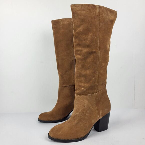 Crevo Women's Boots Size 8.5 Atty Suede Chestnut Leather Suede Shoes Riding - Picture 3 of 16